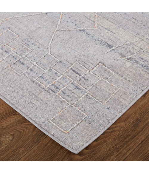 Feizy Francisco Moroccan Linear Rug, Gray/Ivory, 9' x 12' Area Rug
