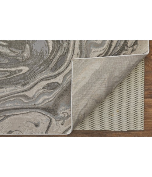Prasad Area Rug Feizy Prasad Casual Watercolor, Gray/Ivory/Silver, 8' x 11' Area Rug