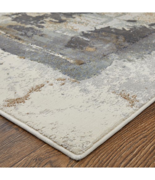 Clio Area Rug Feizy Clio Industrial Watercolor, Brown/Gray/Black, 7'-9" x 10' Area Rug