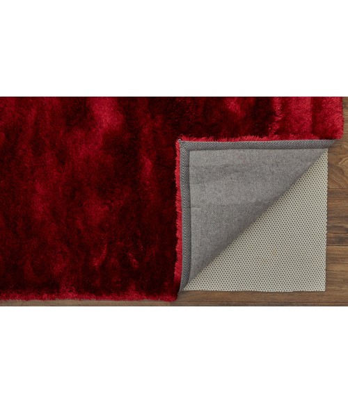 Feizy Indochine Luxury & Glam Solid, Red/Purple, 8' x 8' Round Rug