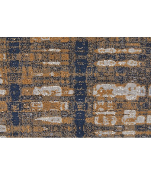 Clio Area Rug Feizy Clio Industrial Abstract, Blue/Orange/Gray, 7'-9" x 10' Area Rug