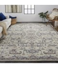 Feizy Fallon Rustic Farmhouse Rug, Light Gray/Cornflower Blue, 8ft x 10ft