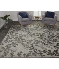 Feizy Bella Casual Floral & Botanical, Gray/Silver/Taupe, 2'-6" x 8' Runner