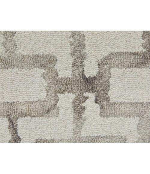 Feizy Lorrain Bohemian & Eclectic Geometric, Ivory/Taupe, 10' x 10' Round Rug