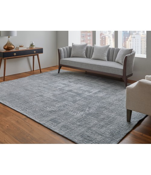 Feizy Eastfield Casual Abstract, Blue/Silver, 2' x 3' Area Rug