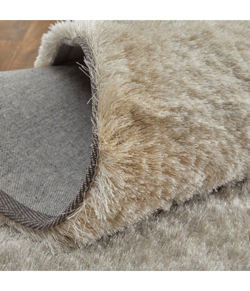 Feizy Indochine Luxury & Glam Solid, Tan/Taupe, 8' x 8' Round Rug