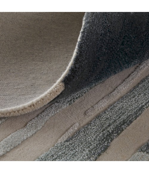 Feizy Anya Industrial Abstract, Ivory/Blue/Gray, 5' x 8' Area Rug