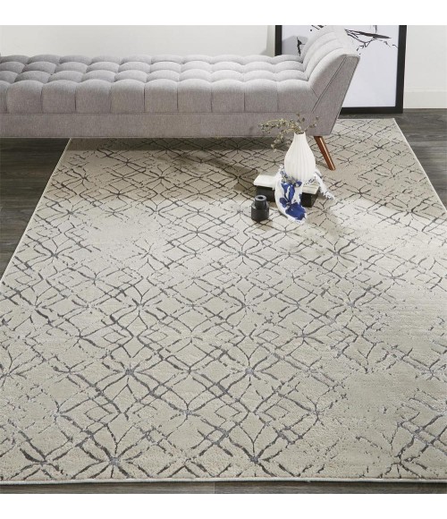 Feizy Micah Industrial Distressed, Silver/Gray/White, 3'-11" x 6' Accent Rug