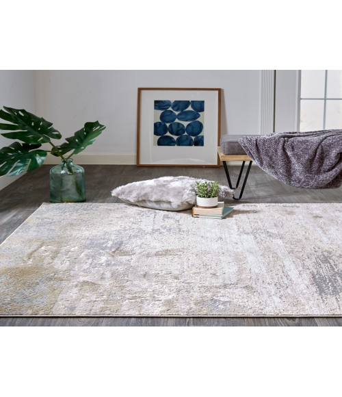 Feizy Aura BEIGE/GOLD Rug AUR3567F 8 ft. X 10 ft. Rectangle - Rugs Town Feizy Aura BEIGE/GOLD AUR3567F 8 ft. X 10 ft. Rectangle Rug