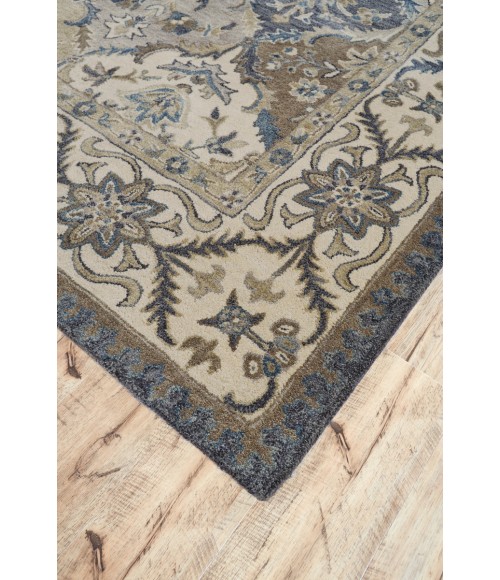 Eaton Area Rug Feizy Eaton French & Victorian Bordered, Blue/Gray/Taupe, 9'-6" x 13'-6" Area Rug