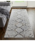 Laina Area Rug Feizy Laina Global Trellis & Lattice, Silver/Gray/Blue, 3' x 10' Runner