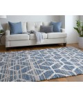 Feizy Mynka Bohemian & Eclectic Diamond, Blue/Ivory, 2'-6" x 8' Runner