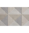 Feizy Micah Mid-Century Modern Geometric, Ivory/Gray/Ivory, 8' x 11' Area Rug