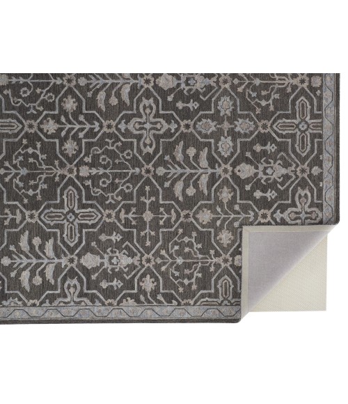 Feizy Fallon Rustic Farmhouse Rug, Ornamental, Warm Dark Gray, 10ft x 14ft Area Rug