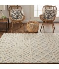 Feizy Anica Moroccan Geometric, Ivory/Blue/Tan, 12' x 15' Area Rug