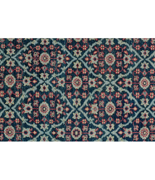 Piraj Area Rug Feizy Piraj Vintage Bordered, Blue/Green/Red, 9'-6" x 13'-6" Area Rug