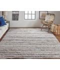 Alden Area Rug Feizy Alden Contemporary Bohemian Shag Rug, Gray/Red/Yellow, 9ft x 12ft Area Rug