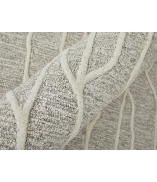 Feizy Enzo IVORY/GRAY 7428734F 8 ft. X 10 ft. Rectangle Rug