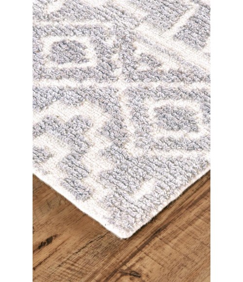 Asher Area Rug Feizy Asher Bohemian & Eclectic Distressed, Gray/White, 9' x 12' Area Rug