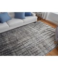 Feizy Kano Industrial Abstract, Gray/Black/Taupe, 8'-9" x 8'-9" Round Rug