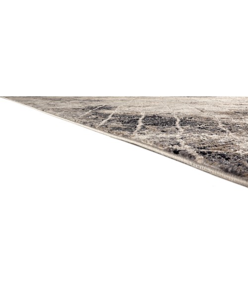 Kano Area Rug Feizy Kano Casual Diamond, Ivory/Gray/Taupe, 8'-9" x 8'-9" Round Rug