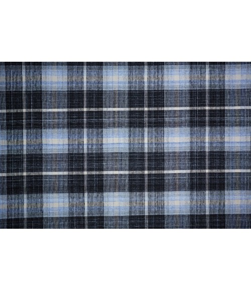 Feizy Crosby Eco-Friendly PET Dhurrie, Black/Sky Blue, 8ft x 10ft Area Rug