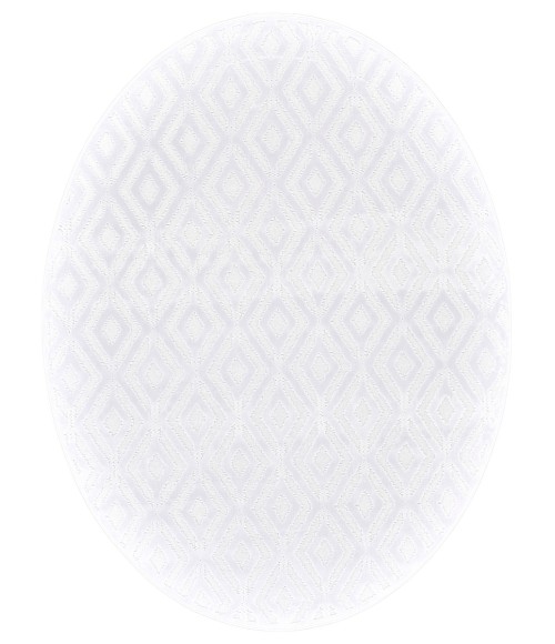 Feizy Saphir Mira WHITE/WHITE 6803490F 7 ft. 6 in. X 7 ft. 6 in. Round Rug