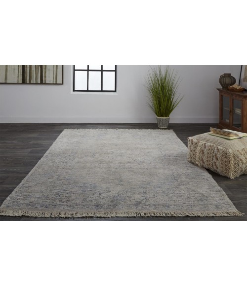 Feizy Caldwell Vintage Space Dyed Wool Rug, Spa Blue/Warm Gray, 10ft x 14ft Area Rug