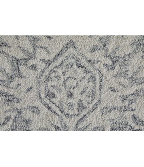Feizy Belfort Gray/White 8698A27F 5 ft. X 8 ft. Rect. Rug