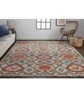 Feizy Beall Luxury Wool Accent Rug, Ornamental Ikat, Red Orange, 3ft-6in x 5ft-6in