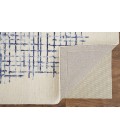 Feizy Maddox Modern Tufted Architectural Area Rug, Ivory/Navy Blue, 5ft x 8ft