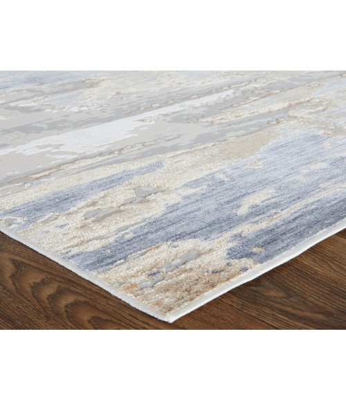 Feizy Laina Industrial Abstract, Tan/Orange/Ivory, 5' x 7'-10" Area Rug