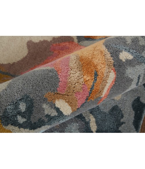 Feizy Dafney Casual Floral & Botanical, Blue/Pink/Gray, 5' x 8' Area Rug