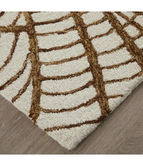 Feizy Wallace White/Brown WAL8A44F 2 ft. X 3 ft. Rect. Rug