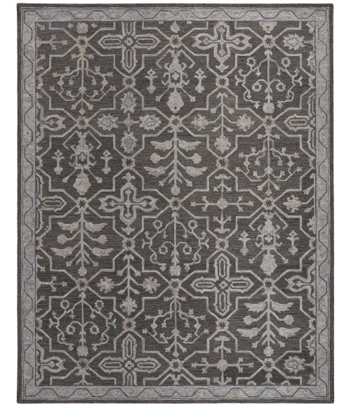 Feizy Fallon Rustic Farmhouse Rug, Ornamental, Warm Dark Gray, 10ft x 14ft Area Rug