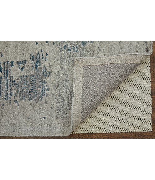 Feizy Zarah Bohemian & Eclectic Abstract, Gray/Taupe/Blue, 10' x 14' Area Rug