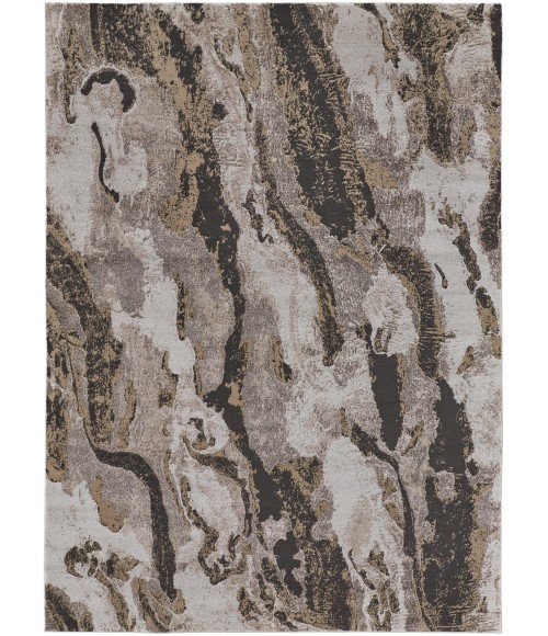 Feizy Vancouver Contemporary Abstract Rug, Charcoal Gray/Beige, 10' x 14' Area Rug