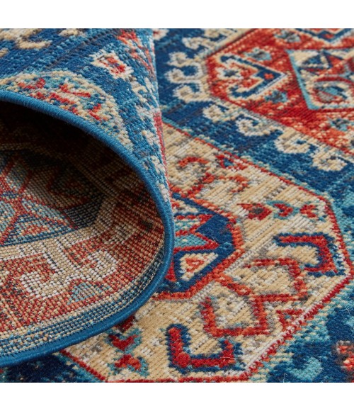 Feizy Nolan Vinatge Style Tribal Kazak Rug, Classic Blue/True Red, 10ft x 13ft-2in