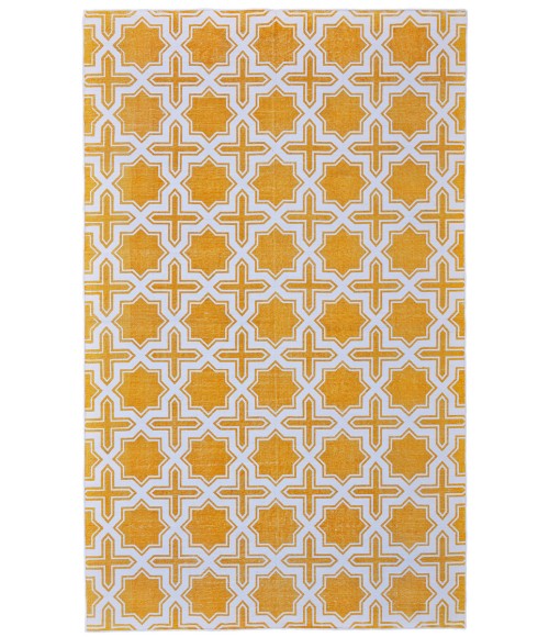Feizy Granada Mid-Century Modern Geometric, Yellow/White, 3' x 5' Accent Rug