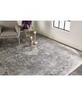 Feizy Sarrant Bohemian & Eclectic Medallion, Gray/Silver/Ivory, 9'-6" x 12'-7" Area Rug