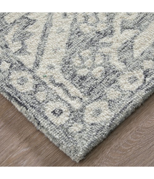 Feizy Belfort Gray/White 8698A27F 5 ft. X 8 ft. Rect. Rug