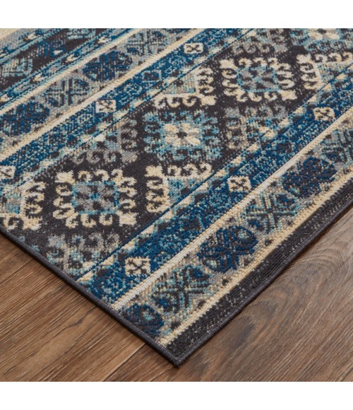 Feizy Nolan Vinatge Style Tribal Kazak Rug, River Blue/Charcoal Gray, 12ft-10in x 15ft