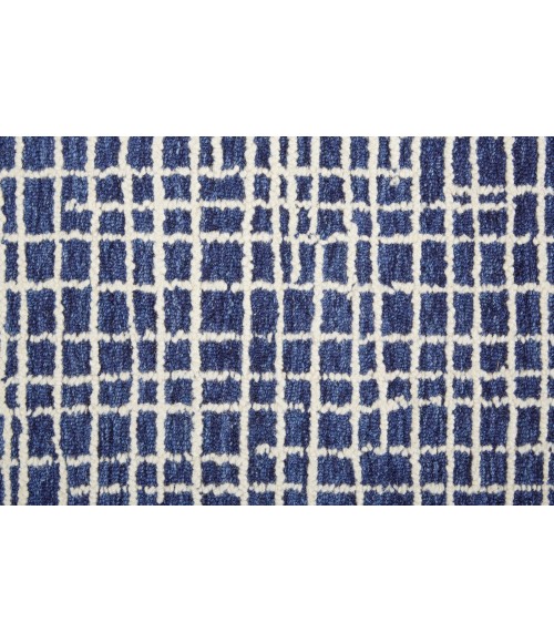 Feizy Maddox Modern Tufted Architectural Area Rug, Navy Blue, 5ft x 8ft