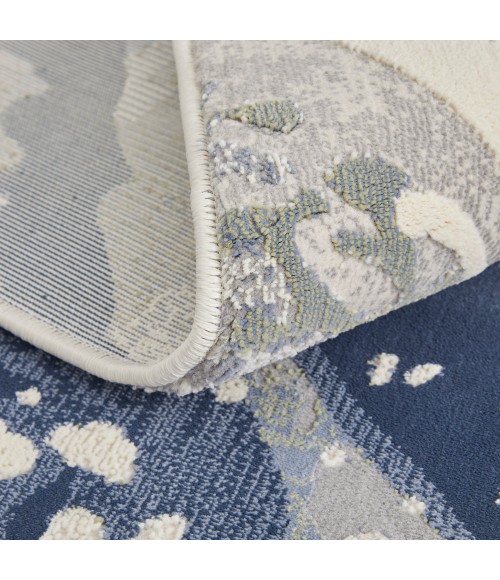 Feizy Clio Industrial Abstract, Blue/Gray/Ivory, 9' x 12' Area Rug