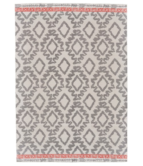 Adia Area Rug Feizy Adia Global Diamond, Gray/Ivory/Orange, 8' x 11' Area Rug