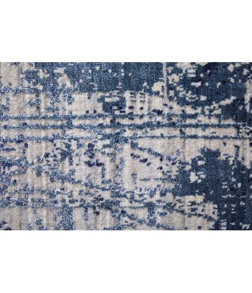 Eastfield Area Rug Feizy Eastfield Casual Abstract, Blue/Ivory, 2' x 3' Area Rug