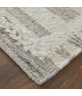 Feizy Ashby Farmhouse Geometric, Gray/Ivory, 9' x 9' Round Rug