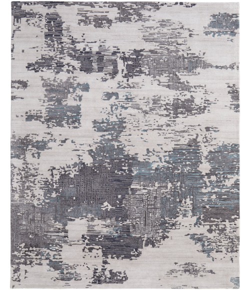 Feizy Zarah Bohemian & Eclectic Abstract, Ivory/Gray/Blue, 3'-6" x 5'-6" Accent Rug