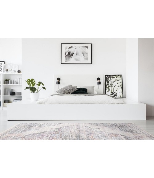 Cecily Area Rug Feizy Cecily Luxury & Glam Medallion, Ivory/Gray/Pink, 8' x 8' Square Square Rug