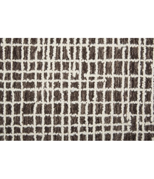 Feizy Maddox Modern Tufted Architectural Area Rug, Chocolate Brown, 5ft x 8ft 14ft